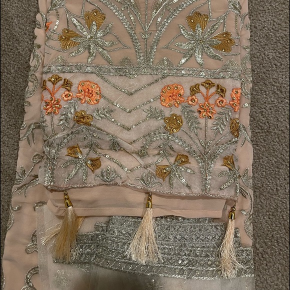 Peach Colored Sharara Suit - Picture 3 of 10